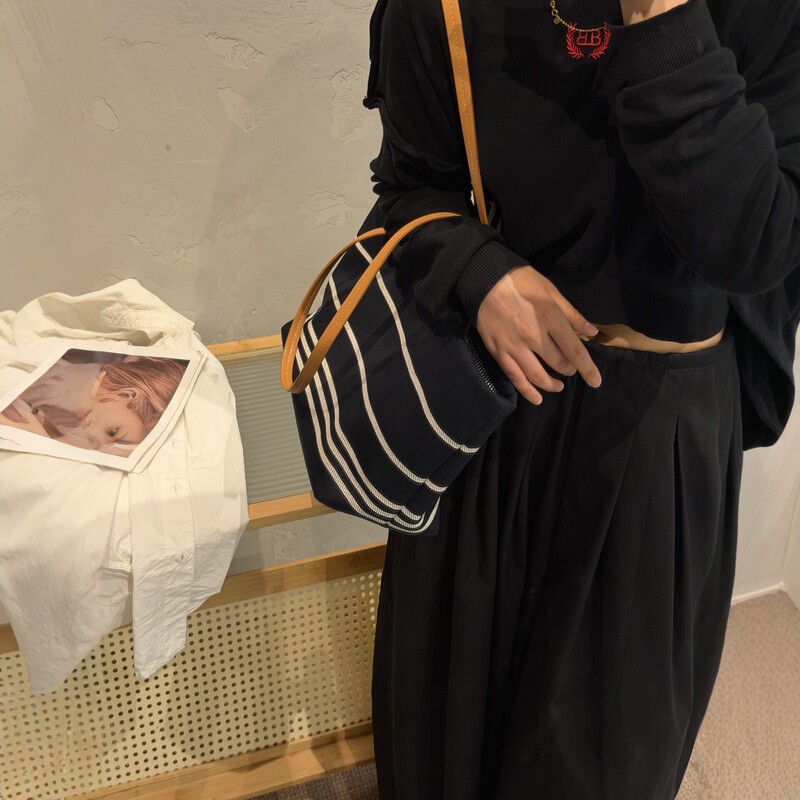 2025 New Navy Style Striped Canvas Tote Bag for Women, Large Capacity Shoulder Handbag, Simple and Versatile Commuter Bag 2025 New Navy Style Striped Canvas Tote Bag for Women, Large Capacity Shoulder Handbag, Simple and Versatile Commuter Bag