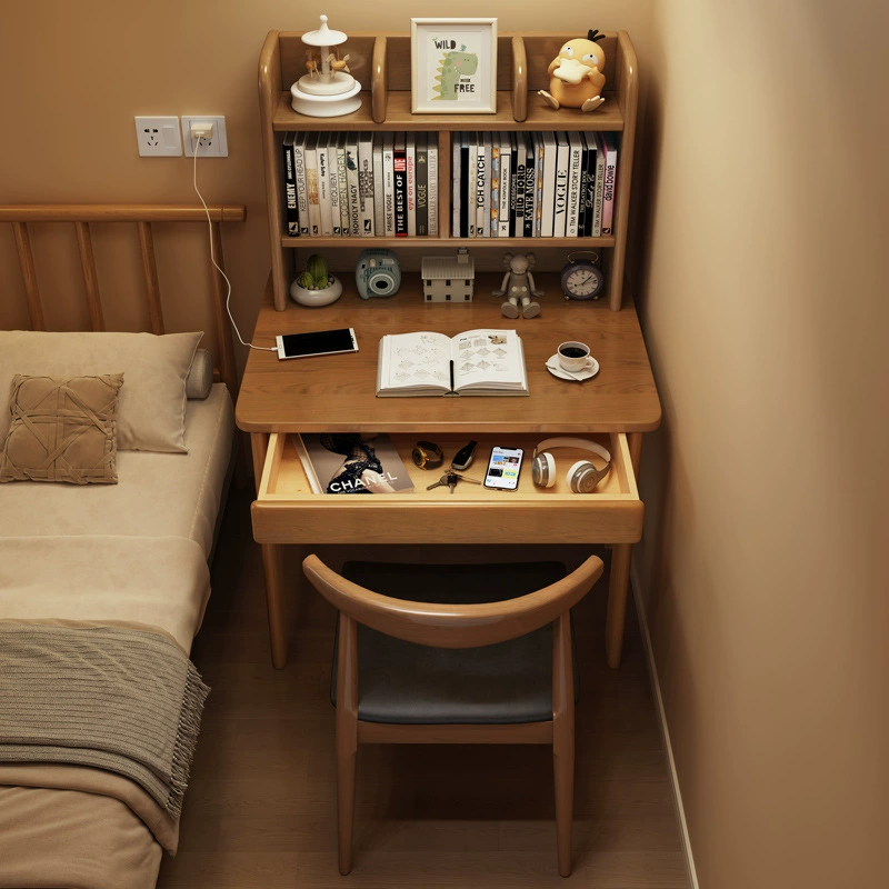 Маленький письменный стол из цельного дерева с рамой, детский учебный стол для спальни, простой письменный стол для домашнего ученика начальной школы, ученика средней школы