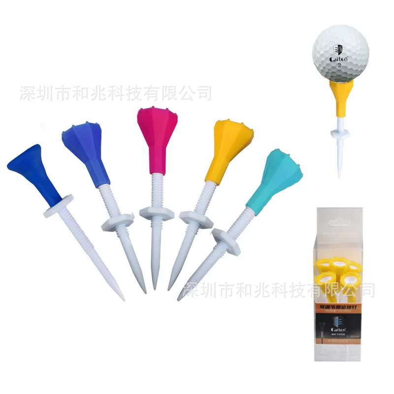Golf spikes new caiton limit ball TEE adjustable plastic 85mm ball bracket ball ladder 5 boxes