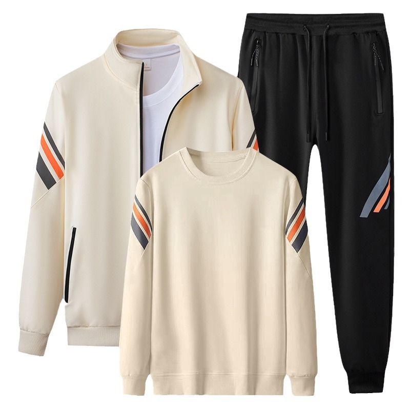 Otoño y invierno pareja de tres piezas juego de carreras deportivas casuales camisetas cardiganes chaqueta universal para hombres y mujeres