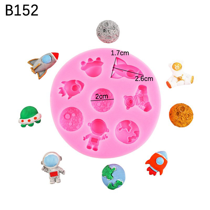 Fondant chocolate para hornear espacio creativo astronauta nave espacial DIY pastel decoración silicona molde epoxi