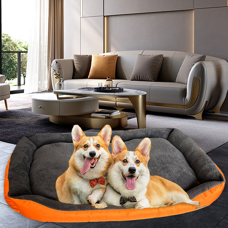 Cross-border Amazon giant dog bed plush warm Oxford cloth waterproof people and dogs lying together pet bed