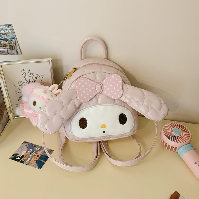 Mochila de hombro de conejo suave, mochila de hombro encantadora, mujer, 2026 nueva moda coreana, mochila simple y dulce.