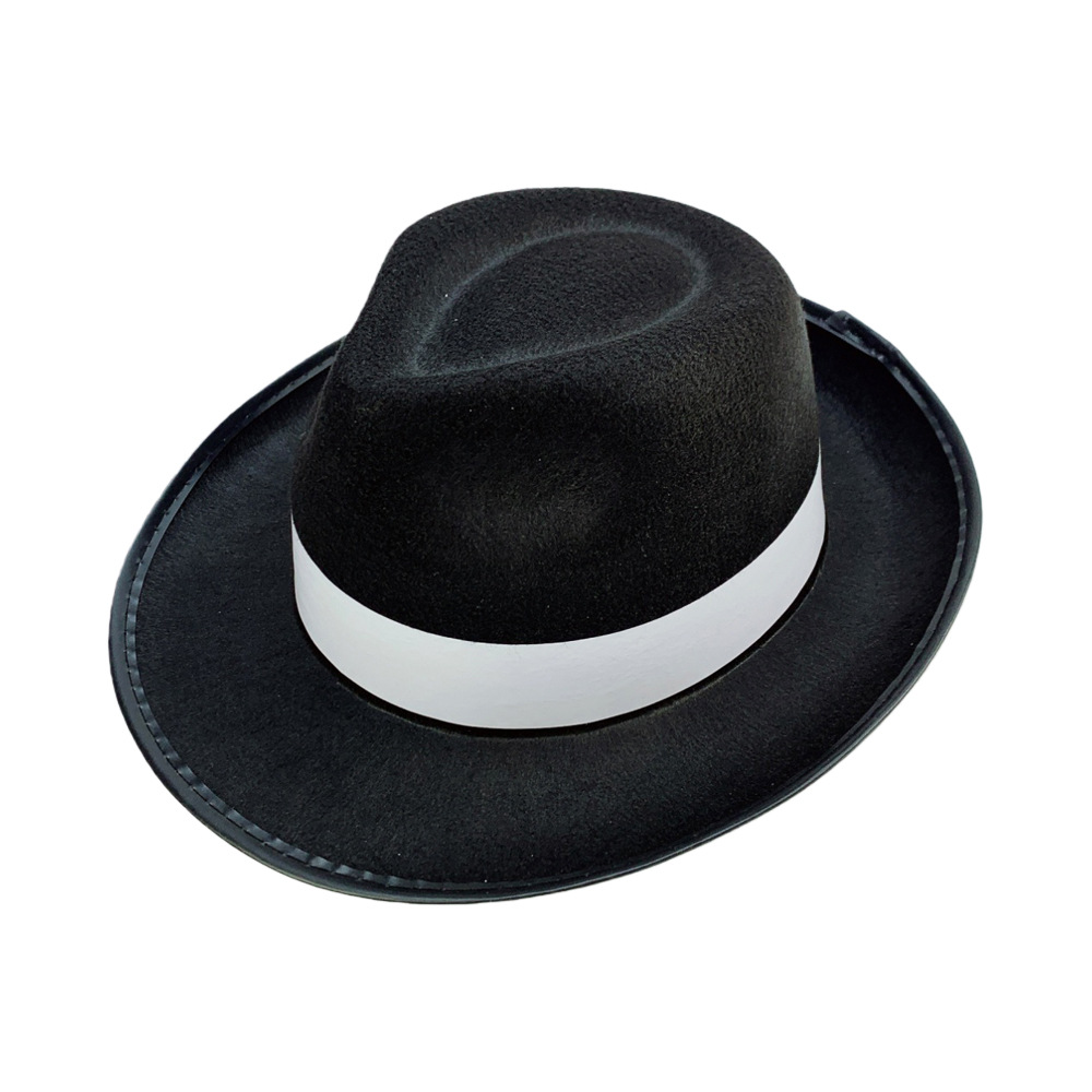 Sombrero de jazz personalizado de fábrica Sombrero de copa de color sólido de fieltro de estilo británico para hombres y mujeres Sombrero para el sol rizado para parejas