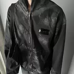 Correct Version Paris B Brand 25Ss New Cola Embroidery Black Laminated Hooded Zipper Sweatshirt Direct from Manufacturer