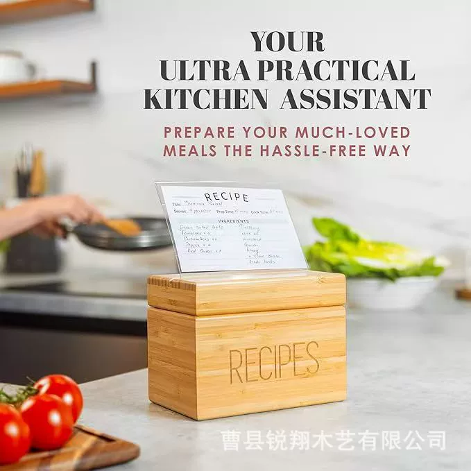 Новый рецепт кухни карта деревянная коробка верхняя канавка для мобильного телефона деревянная коробка минималистичный домашний картон украшения деревянная коробка