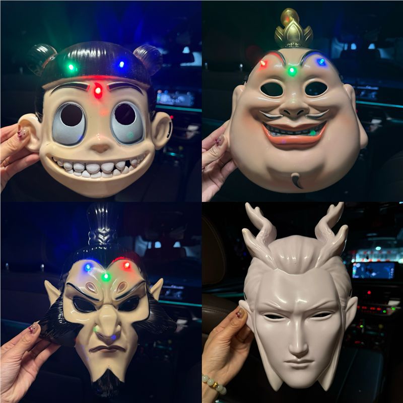 Nezha, Ao Bing, Taiyi, estrella en vivo, diadema, máscara, transmisión en vivo, accesorios para recibir parientes, Nezha, Shengongbao