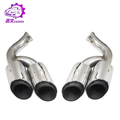 Exhaust pipe E2 New Four-Outlet E3 Cayenne - 15-17-cayenne-silver-three-layer-vector-tail-throat-1-side-pair-please-take-2-pieces-original-parking-space-replacement
