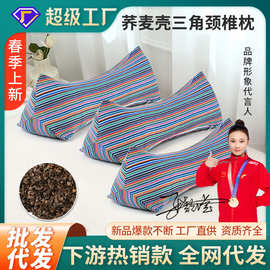 爆款荞麦壳全棉护颈椎枕家用成人腰靠枕午睡枕批发荞麦枕头三角枕