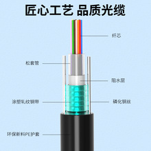 光纤线GYXTW光缆铠装室内外GYTA/S光缆户外芯芯芯单模中心束金属