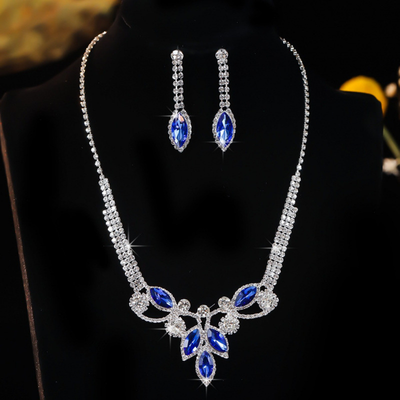 conjunto de colar brinco conjunto de joias conjunto de vestido de banquete colar elegante tudo combina joias de noiva_voghion.com