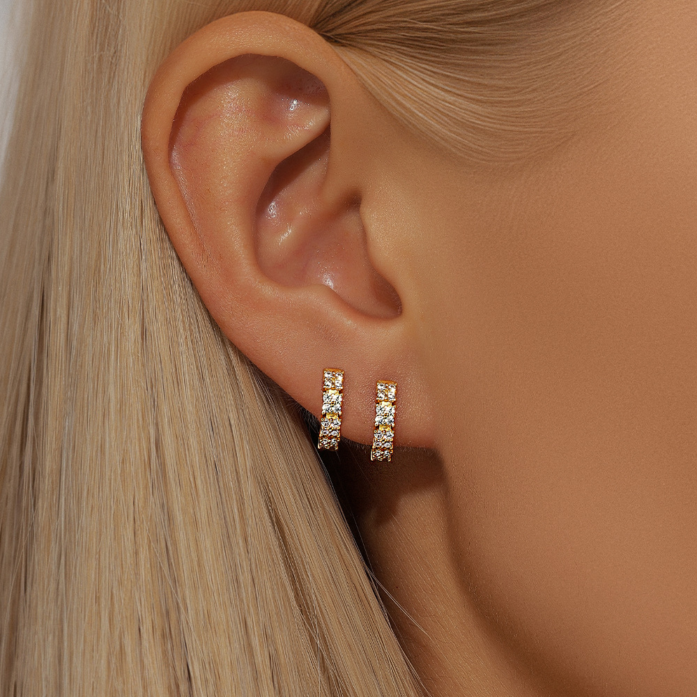 5g Weight 925 Sterling Silver Ear Needle Material Zircon Inlay Material Earrings Classification 1 Pair Quantity Holiday, Banquet, Daily Occasion 925 Sterling Silver Material Geometric Pattern Women's Gender Plating Design Simple Style Style 1 Pair 925 Sterling Silver Zircon Geometric Earrings 5