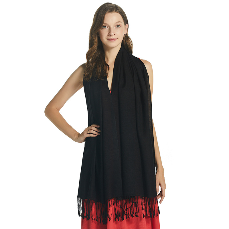 Chal de aire acondicionado de lana Decaijia para mujer, calidez de primavera y verano, bufanda de gama alta de color sólido de todo fósforo, bufanda de aire acondicionado de oficina