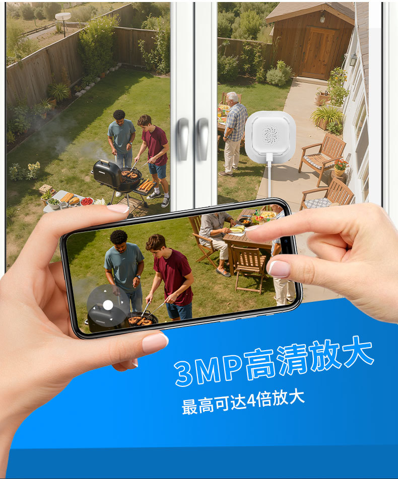Fenster-Smart-Home-Kamera WiFi Nachtsicht Infrarot