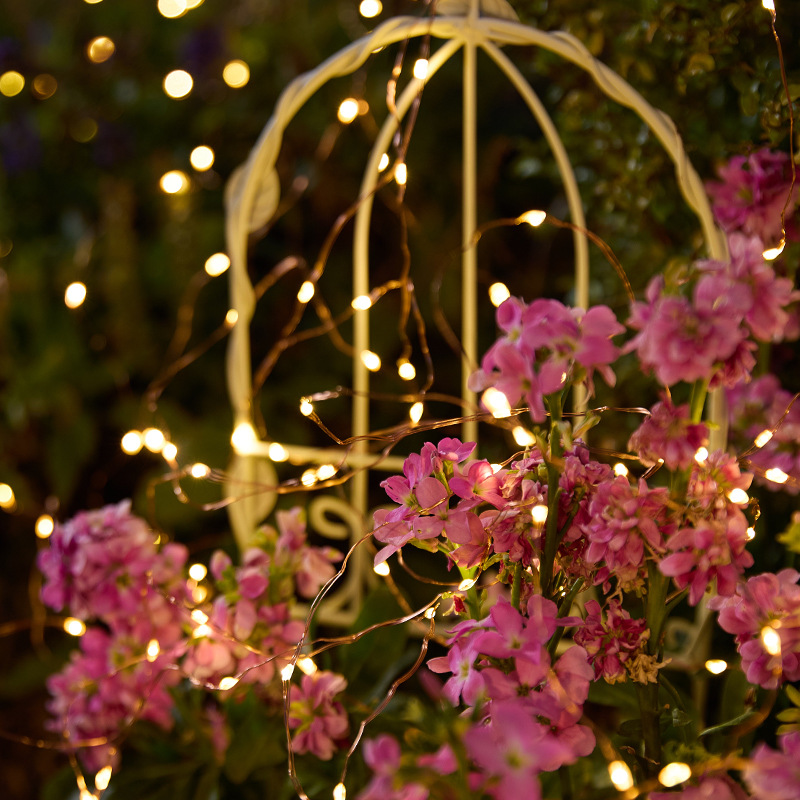 LED lámpara de alambre de cobre solar iluminación exterior lámpara de color decoración festiva balcón patio jardín exterior