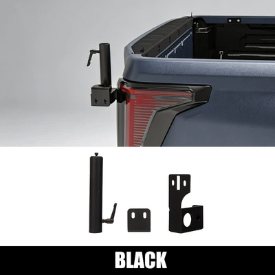 Suitable for 26 Hilux pickup truck, tailgate flagpole mount, antenna bracket, Hilux Roll car accessories (Other Car Modifications) - tailgate-flagpole-bracket-black