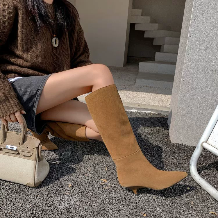 Темперамент заостренные кошки и ботинки женские кожаные сапоги