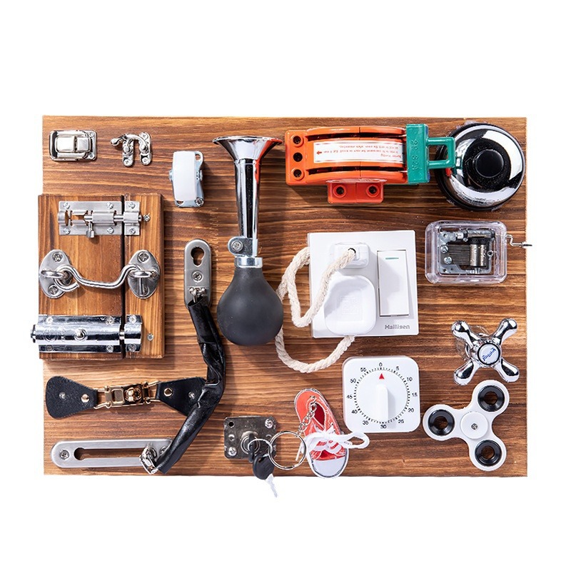 Niño ocupado tablero de madera Montessori Juguetes De Acción fina aprendizaje juguetes educativos sensorial tablero de actividad