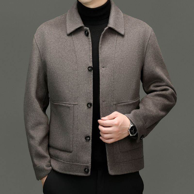 Double-sided jacket, short woolen woolen coat for leisure