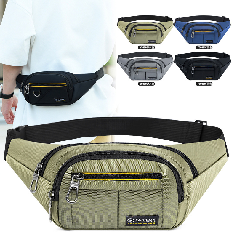 Riñonera transfronteriza para hombres, trabajo en el sitio de construcción, bolsa para teléfono móvil portátil, bolsa para el pecho para deportes al aire libre, bolsa de mensajero de un solo hombro de moda