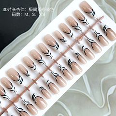 30片手工穿戴美甲極簡線條裝色貴氣百搭氣質高級可拆卸穿戴美甲