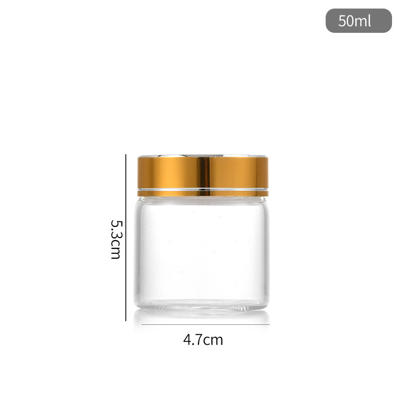 メーカー在庫あり 47mm ゴールドキャップガラスボトル 冬虫夏草沈香コントロールボトル 透明ガラス詰め替えボトル 空ボトル 密封缶|undefined