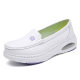 in stock nurse shoes leather women's air cushion soft bottom hollow breathable summer hospital one pedal non-slip work shoes wholesale