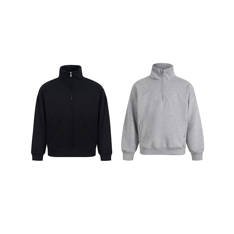 AUTICUP American-style autumn/winter 500G island cotton cleanfit half-zip boxy-fit stand-up collar sweatshirt jacket AUTICUP American-style autumn/winter 500G island cotton cleanfit half-zip boxy-fit stand-up collar sweatshirt jacket