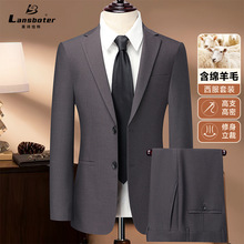 含羊毛套装西服男影楼套装西装韩版职业正装西服结婚礼服套西伴郎