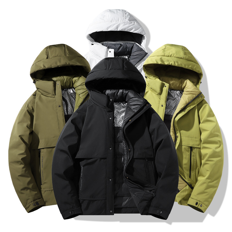 Chaqueta de plumón para hombre marca de moda de invierno para hombre 90 plumón de pato blanco con capucha ropa de abrigo casual para hombre ropa de trabajo chaqueta de plumón