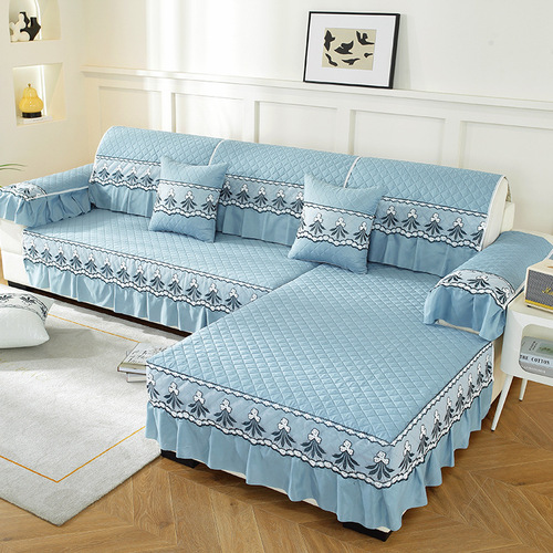 ★New Sliding Sofa Cushion Four Seasons Universal Sofa Pad Full Cover Sofa Cover Fabric for Three Seats with One Emperors Bed