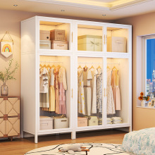 新款防尘钢制衣柜家用卧室出租房用宿舍衣柜简易组装儿童收纳衣橱
