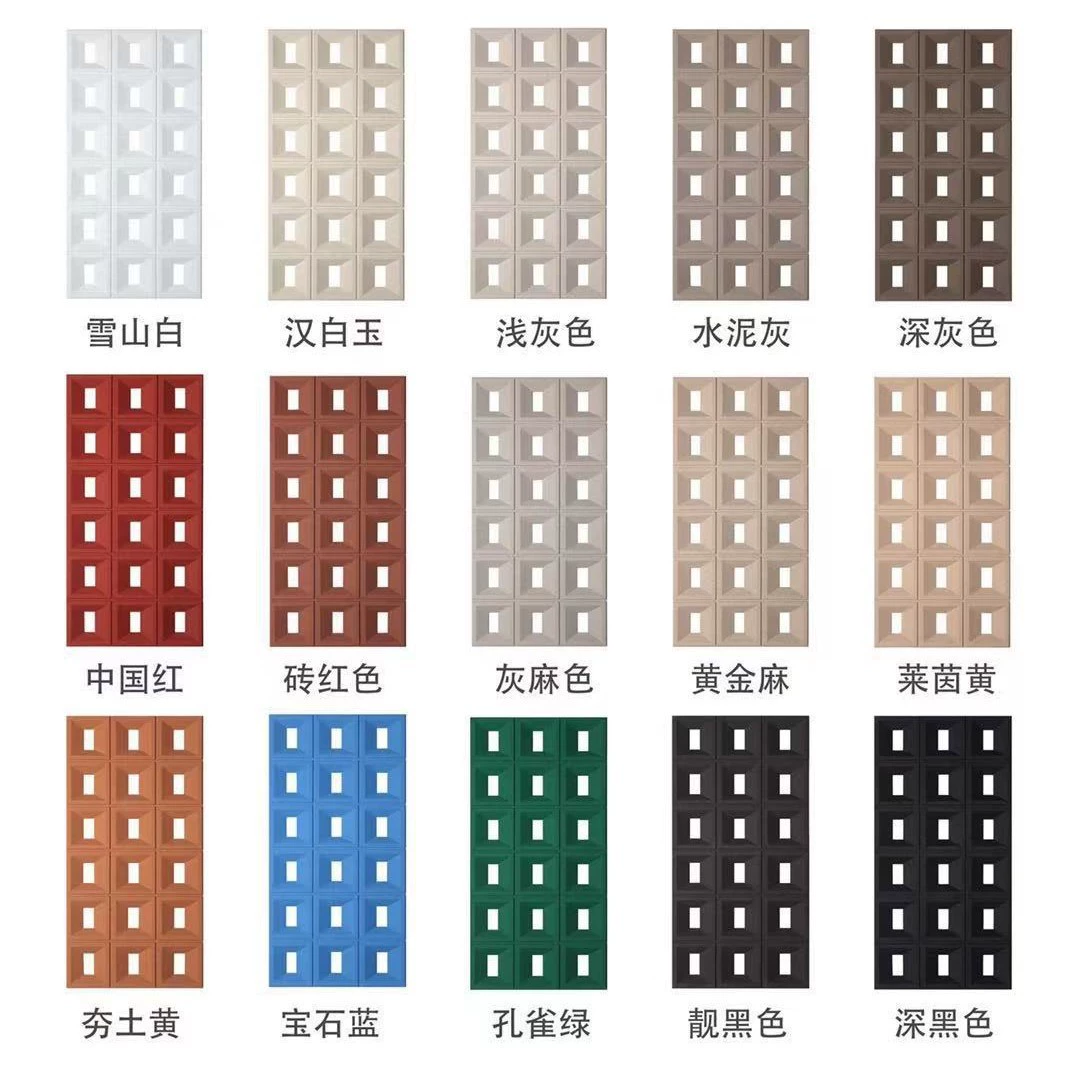 Двусторонний PU Jiugongge цементный компонент Полые Перегородки стены крыльцо чистая красная полая кирпичная дверь голова дизайн светлый фон