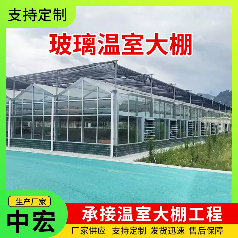 玻璃温室大棚农村蔬菜养殖使用抗寒强花卉育苗农业大棚智能温室