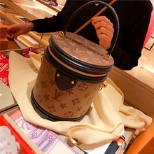 香港IT-MK代购2022新款潮真皮女士手提圆筒包百搭大牌单肩斜挎包