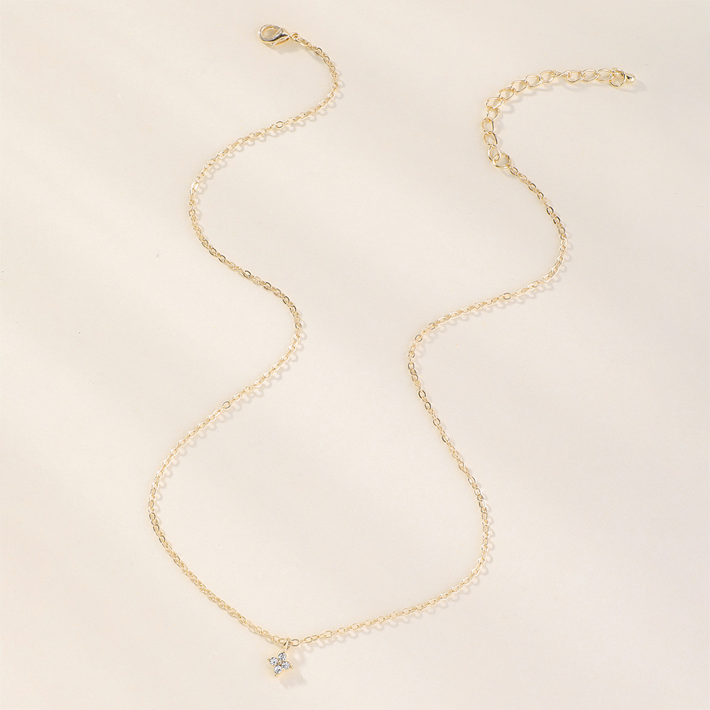 Simple geometric diamond short necklace wholesale