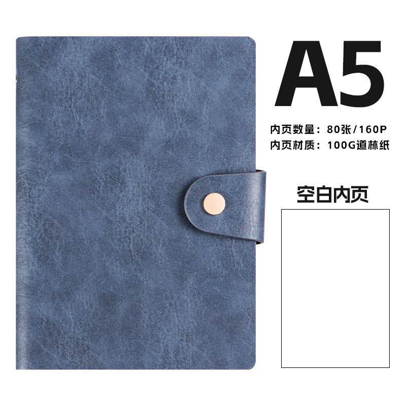 A5 レトロ牛革ビジネスノートブック卸売バックルオフィスレザーバインダーメモ帳カスタマイズ