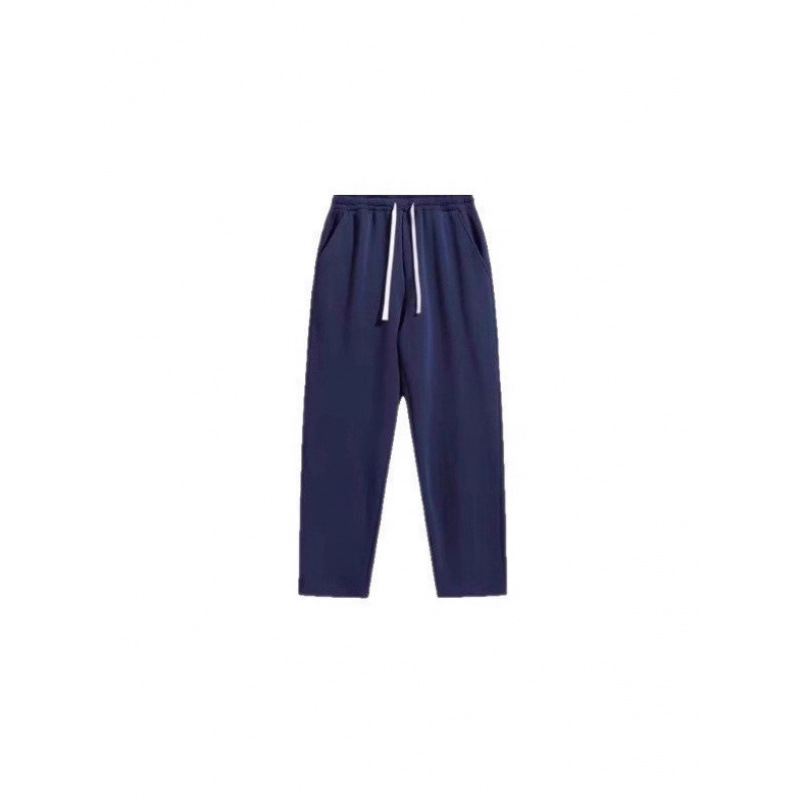 2025 Autumn/Winter New Model Export Kt Cross-Border Men's Fleece-Lined Straight Sweatpants Solid Color Loose Fit Sports Casual Pants in Stock