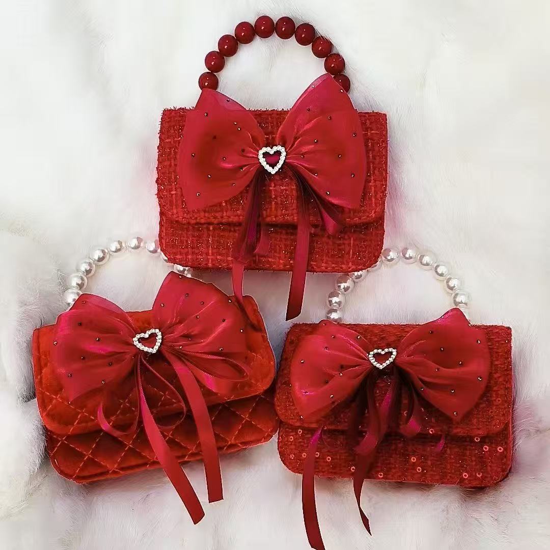 2024 niños Año Nuevo bolso de Año Nuevo niñas bolso de Año Nuevo rojo princesa Aisha bolso de mano de horno oblicuo mochila de niñas