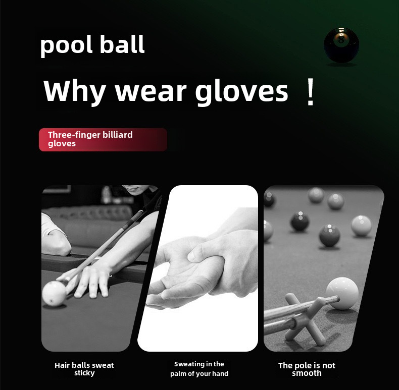 Billiards Gloves Sunscreen Men's and Women's Outdoor Snooker Non-slip Casual Thin Summer Cycling Single Pack_maomaolike.com