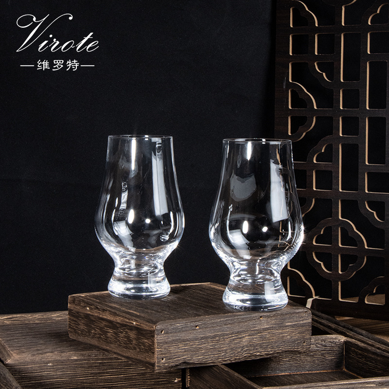 Taza de olor de vidrio de cristal Taza de vino de prueba Taza de degustación de whisky Taza de degustación de coñac de tulipán Logotipo