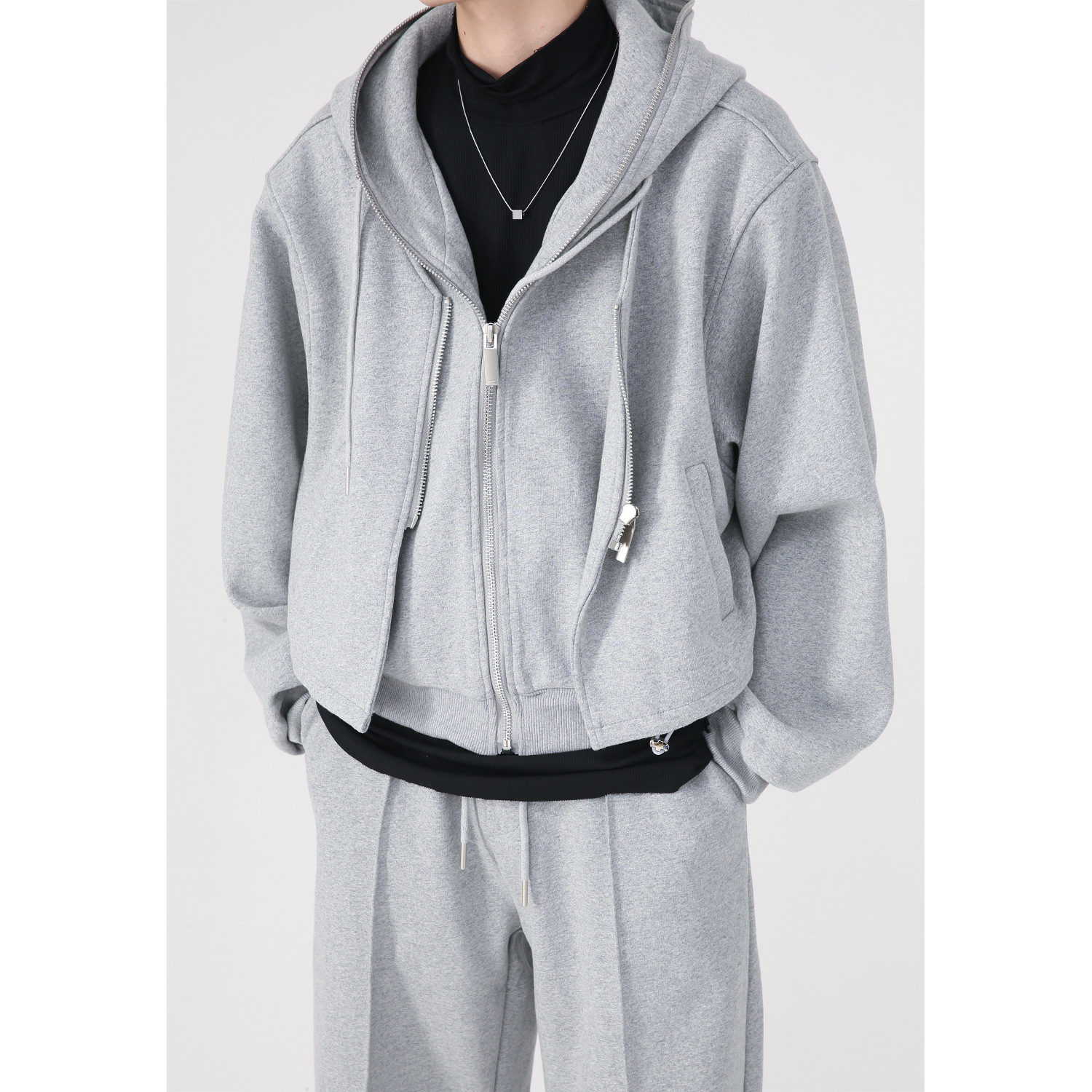 Ropa para hombre MTLCLOTHES | Conjunto deportivo informal unisex de dos piezas de estilo coreano, sencillo y versátil para uso diario.