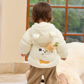 儿童羽绒服女童冬季婴儿轻薄男童宝宝外套2025新款造型萌白鸭绒潮