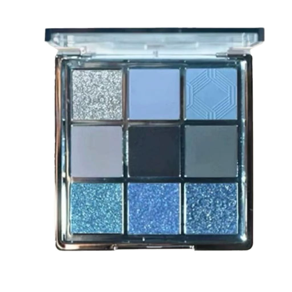 MUGELEEN low saturation ice transparent blue smoked eye shadow disk matte beads light broken drill multi -function nine color eye shadow