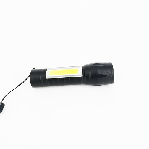 Cross-border COB bright flashlight with side light aluminum alloy USB rechargeable led mini telescopic zoom gift light