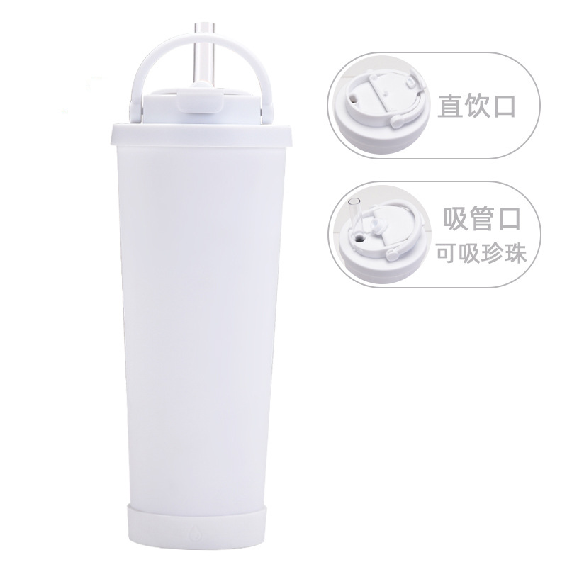 2024 nuevo 830ml gran capacidad ventosa conveniente manejar una taza doble taza grande agujero paja taza de agua