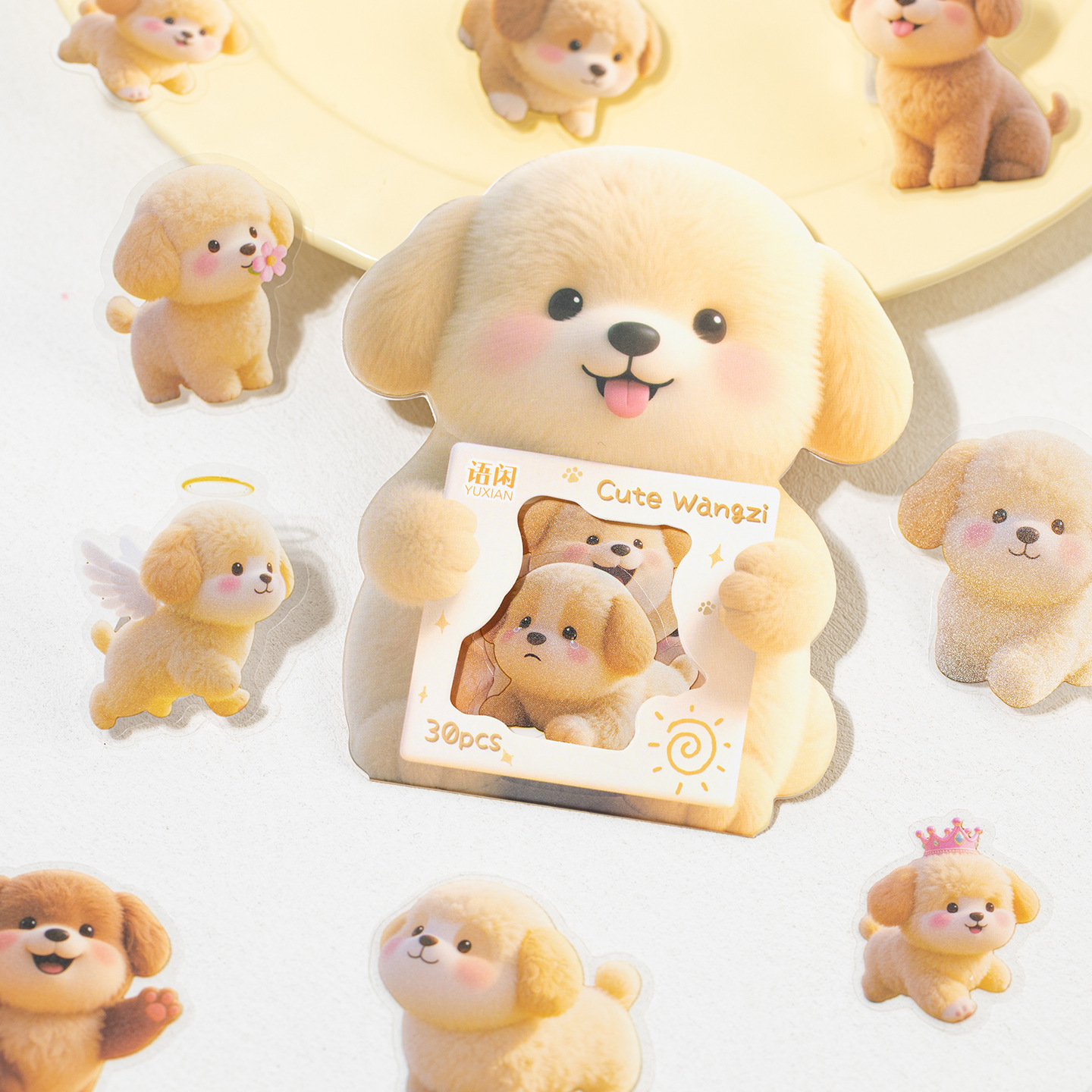 Idioma ocio animal troquelado pet pegatinas bolsa lindo cachorro paraíso dibujos animados lindo libro de mano material fondo decoración base