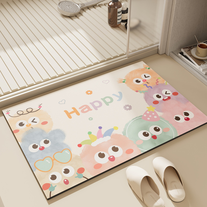 Diatom Mud Bathroom Floor Mat Bathroom Door Absorbent Foot Mat Toilet Toilet Carpet Bathroom Bath Non-Slip Mat