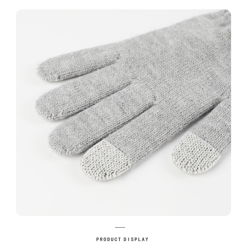 Unisex new knitted hat scarf gloves three piece set winter women's cold proof warm scarf three piece set men_voghion.com