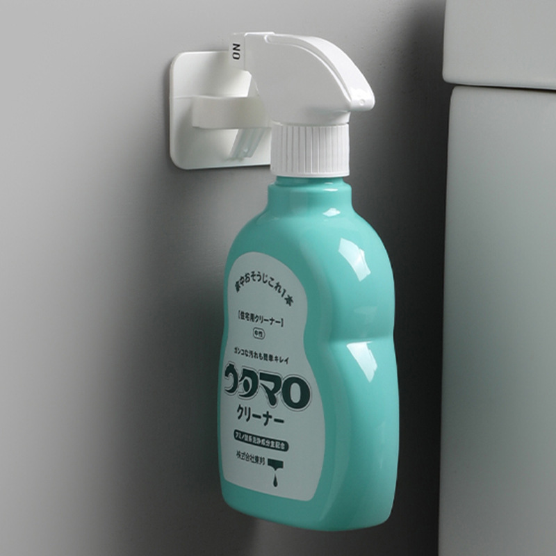 2 Pack Seamless Hook Wall Hanging Adhesive Spray Bottle Hanger Bathroom Toilet Storage Rack Storage Rack